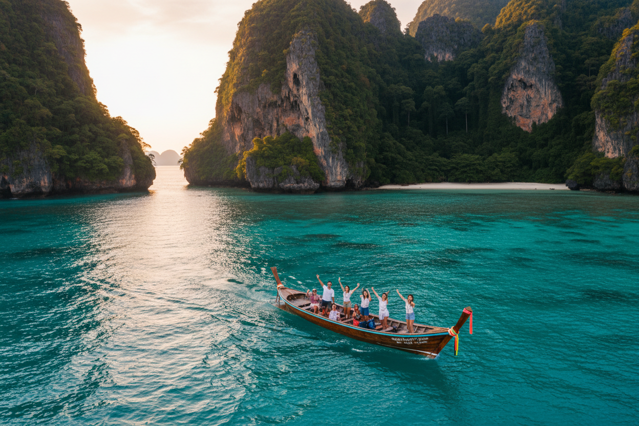 Viaje grupal a Tailandia - paisaje de islas y aguas turquesas